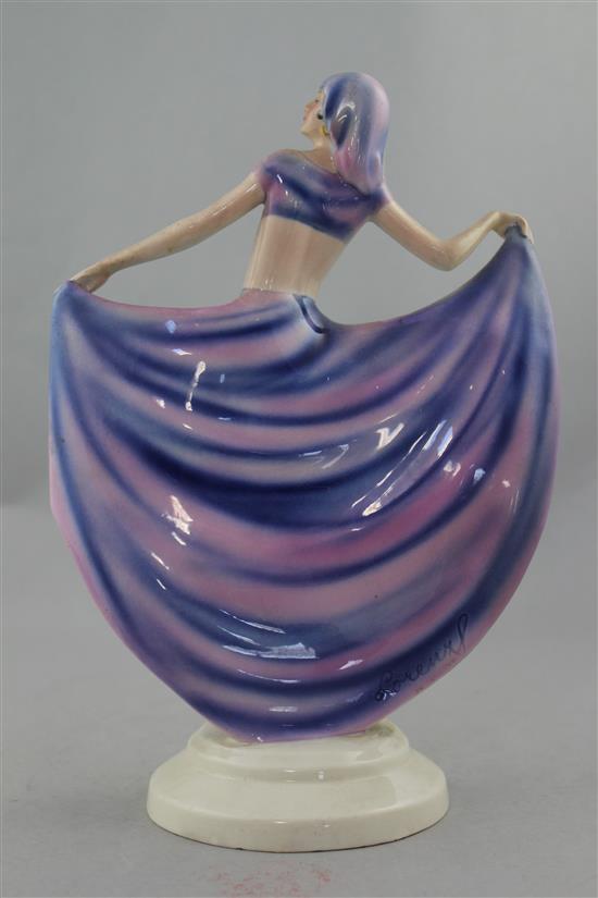 Josef Lorenzl for Goldscheider. An Art Deco figurine of a dancer, 26cm., slight restoration